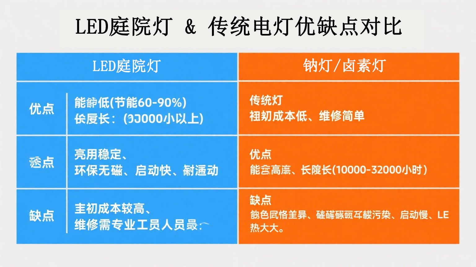LED庭院燈與傳統(tǒng)燈的優(yōu)缺點(diǎn) 封面圖