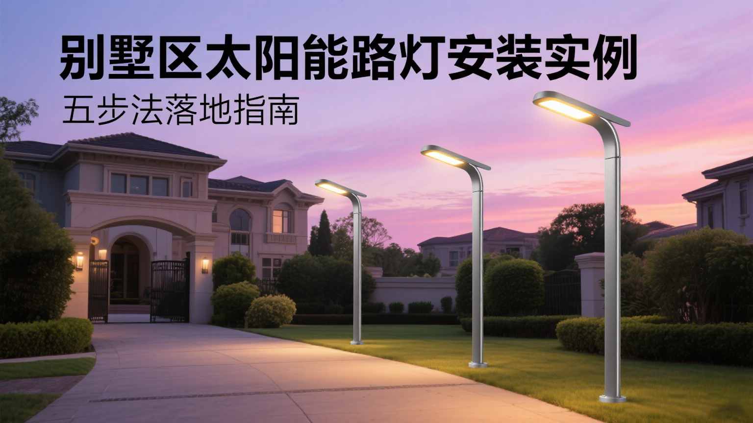 別墅區(qū)太陽能路燈安裝實例